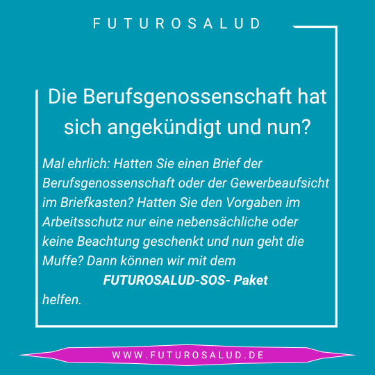 FUTUROSALUD Brief von der Gewerbeaufsicht wegen Begehung